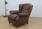 Claverdon  Wingback chair Semi-Aniline Leather, Galveston Hide